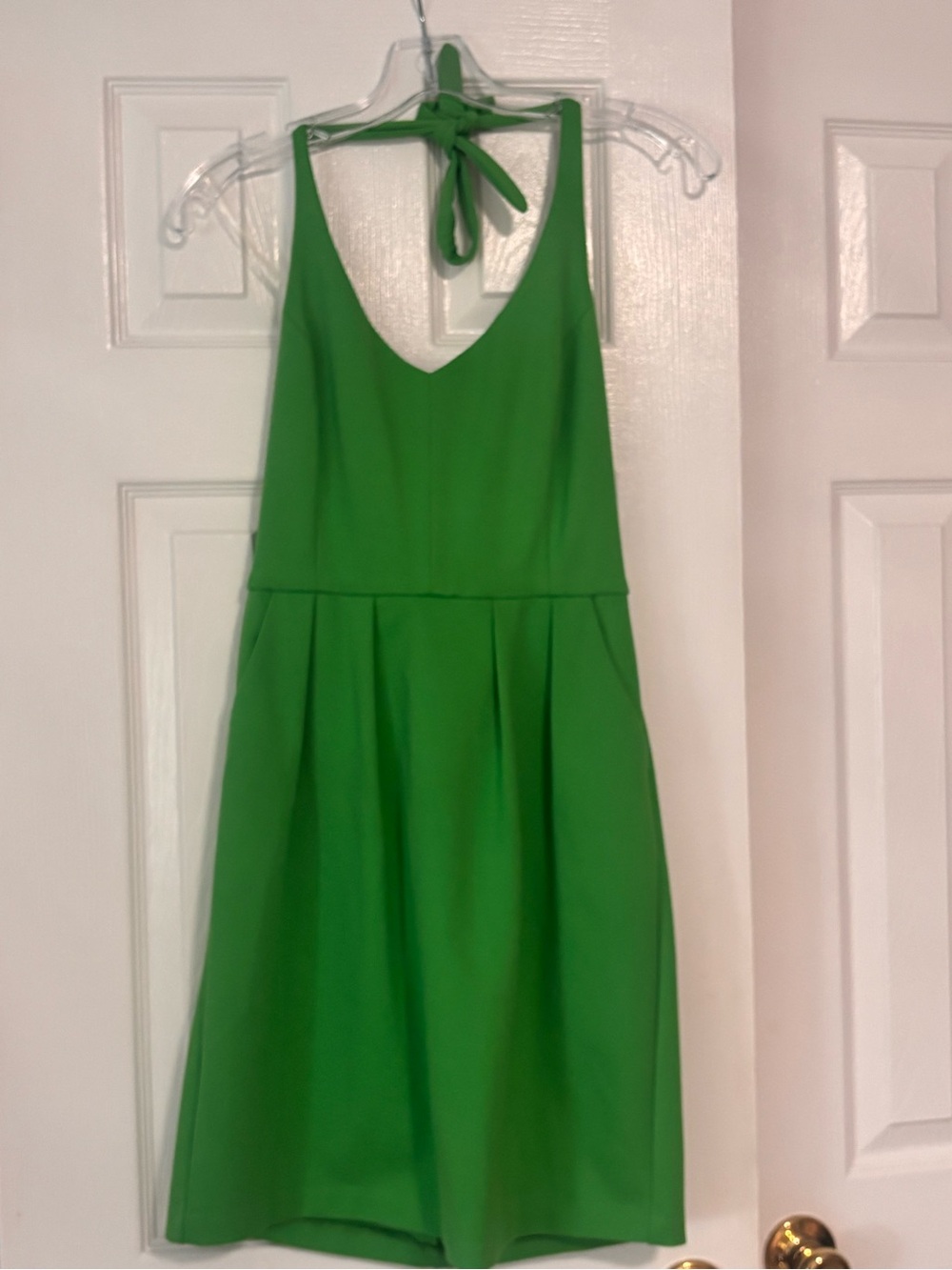 Amanda Uprichard size M Green Halter Neck Dress - Women's Sleeveless A-Line